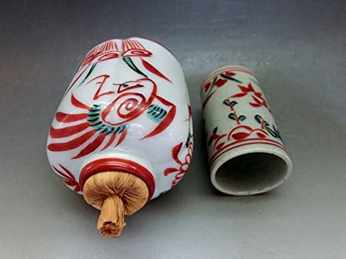 Amazon.co.jp: 茶箱10点セット平安春峰赤絵 京焼 朱塗り茶入 漆器箱 京  