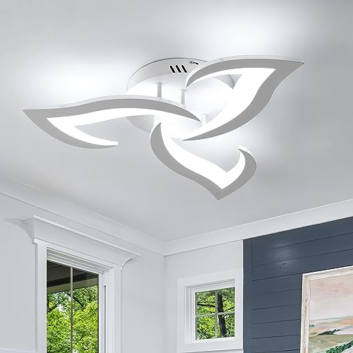 Riserva LED Plafoniera Moderna, 36W Lampada da Soffitto in Acrilico 6500K Luce Bianca Fredda, Interno Lampadario da Soffitto Forma di Petalo di Moda per Camera da Letto, Soggiorno, Sala, Bianco
