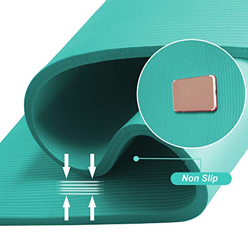 Tapete de ioga YUREN grande para exercícios, 1,2 x 2,1 m com espessura de 10 mm, ultra confortável,