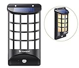 novopal Solar Lights Outdoor, LED Motion Sensor Weatherproof Solar Powered Security Wall Light for Garden/Porch/Yard/Deck, Wide Angle Arc-Shaped Lattice Design -1 Pack