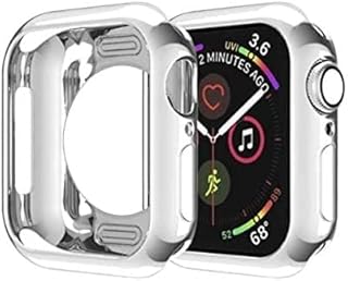 جراب حماية سيليكون مرن من البولي يوريثين الحراري لساعة ابل اي وواتش 44 ملم من السلسلة 4 من موبايلك، فضي