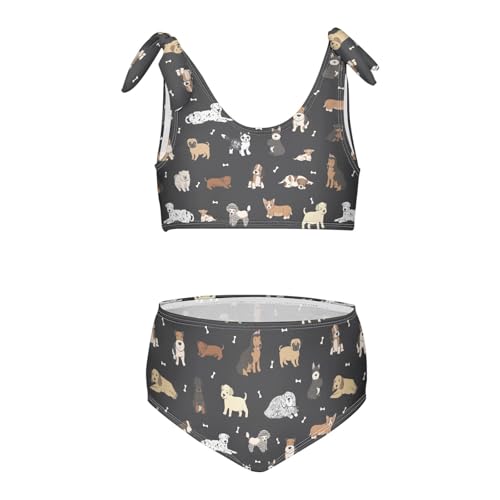 Image of CaTaKu Girls Swimsuits Two Piece Swimwear Cute Bikini Set Tankini Hawaiian Beach Sport Bathing Suit for Girls Size 3-12T
