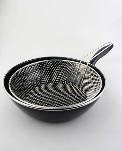Wok Tava, Tek Sap Kalın Emaye Büyük Boy Kızartma Tavası Fritöz 26 cm