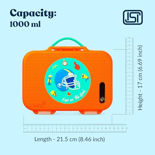 Image of rabitat Munchbee Bento Lunch Box 1000ml | 1+1 Year Brand Warranty | Tiffin Box for School | Lunch Box for Kids Boys & Girls | BPA Free, Leakproof & Durable Bento Design | Mad Eye