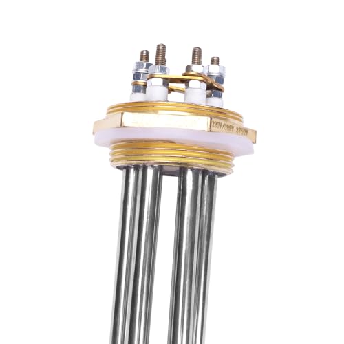 DERNORD 220V 3750W 1-1/4 Zoll DN32 Heizelement 3U Heizstab BSP Kupfer Flansch