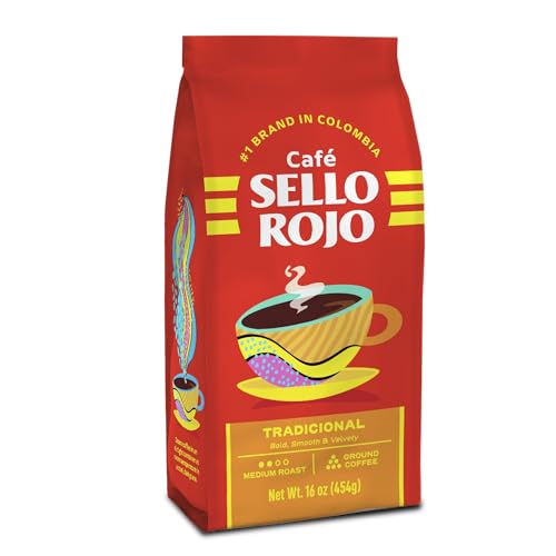 Image of Sello Rojo Tradicional Medium Roast Ground Coffee, 16 oz (Pack of 5) | Colombian Coffee