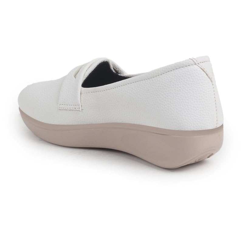 FAUSTO Women's Textured Slip On Casual Shoes Flatform Heel Height Enhancer|All Day Comfort Shoes 8 41ZC13eR2WL