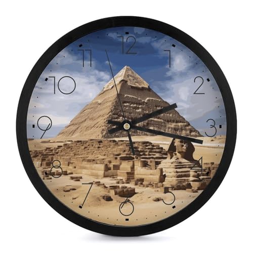 Horloge murale moderne Pyramides d'Égypte décorative à piles - 2