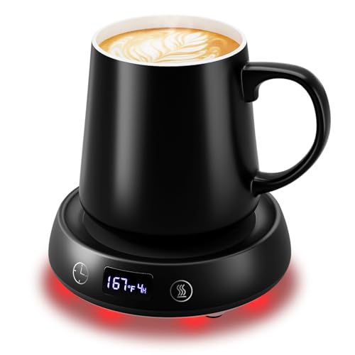 Image of Coffee Mug Warmer Set, Smart Heated Tea Coffee Cup Warmer for Desk Office