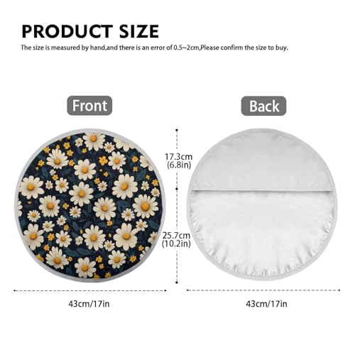 Image of Steering Wheel Cover Protector Foldable Car Steering Wheel Sun Shade Cover Cute Daisy Car Interior Design Sun Shade for UV Protection Universal Vehicle Accessories