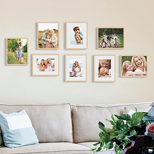 Englory 8X10 Picture Frame Set Of 4, Display 5X7 With Mat Or 8X10 Without Mat, Photo Frames For Wall Mounting Or Table Top Display, Wood #TOP6