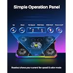 ChillCore Laptop Cooling Pad, RGB Lights Laptop Cooler 9 Fans for 15.6-19.3 Inch Laptops, Gaming Laptop Fan Cooling Pad with 8 Height Stands, 2 USB Ports - A21 Blue - Image 4