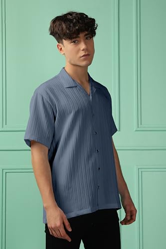 Image of Men's Striped Half Sleeve Polycotton Shirt | Casual & Formal Wear | Comfortable & Stylish