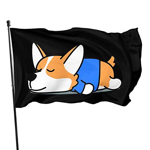 Yaxinduobao Not Today Sleeping Corgi Decorative Banderas de jardín Outdoor Artificial Flag For Home Garden Yard Decorations 3x5 Ft