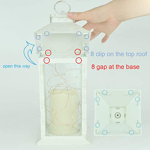 14" Gloden Brushed Vintage Candle Lantern With 30Pcs Fairy Light (4 Hours Timer,3 Aaa Batteries Included) Hanging Lantern Indoor Outdoor Using Decorative Candle Lanterns Table Lanterns #TOP6