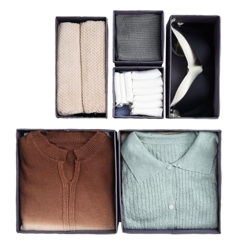 Drawer-Organizers-Durable-Fabric-Washable-with-Base-Support-Boards-Small-Storage-Boxes-for-Bathroom-Closet-Dresser-Set-of-6-Dark-Grey