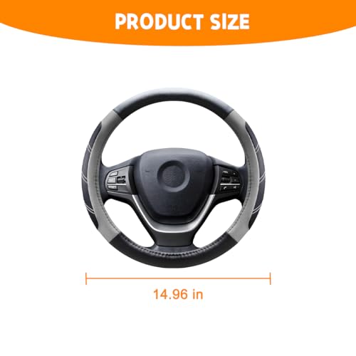 image for Mandark Car Steering Wheel Cover, Elastic Sport Leather Vehicle Steeri