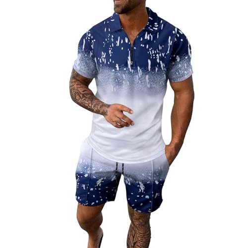 Survêtement léger et respirant homme style dégradé avec bermuda à cordon