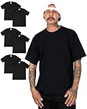 FB County Heavy Hard T-Shirt – 6 Pack 100% Thick Cotton Heavyweight T Shirts for Men & Women - True to Size Fit, Sturdy Starchy Finish - Durable Crew Neck with Reinforced Collar - Black, 2XL