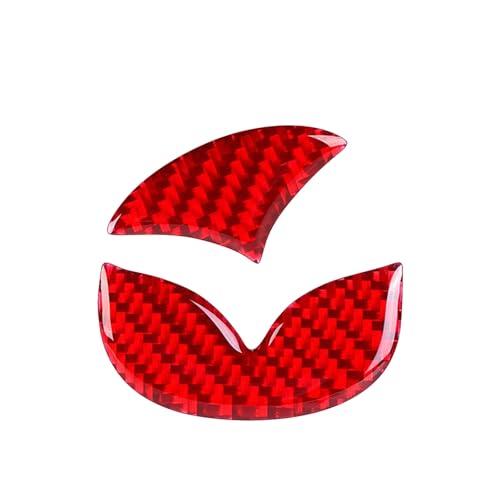 Image of Bilisin Compatible with Rear Tailgate Insert Emblem Logo Carbon Fiber Emblem Badge Decal Cover Trim with Strong Adhesive for Mazda CX-3 2018-2024 Red