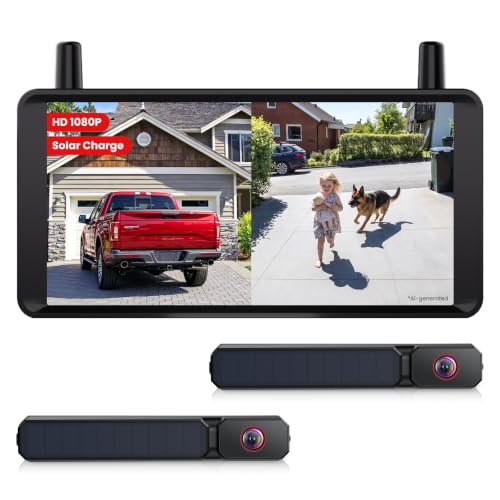 Image of AUTO-VOX 2 Solar Wireless Backup Cameras: 6 inch Split Screen for Wider View