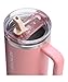 Stanley Quencher ProTour Flip Straw Tumbler with Leakproof Lid 40 oz | Built-In Straw and Handle | Cup Holder Compatible for Travel | Insulated Stainless Steel Cup | BPA-Free | Pink Mesa