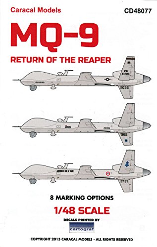 Caracal Models CARCD48077 1:48 Decals - MQ-9 Reaper 'Return of The Reaper' [WATERSLIDE Decal Sheet]