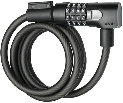 AXA Unisex Adults Code Kabelschloss Resolute C10-150 Cable Lock, Black, 150 cm Lang