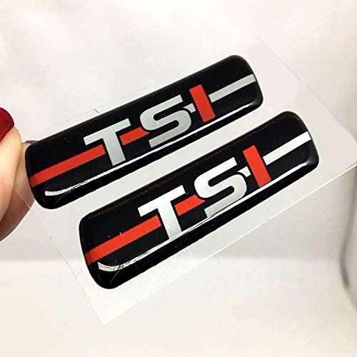 Par De Adesivos Emblema Coluna Tsi Vw Jetta Up Resinado