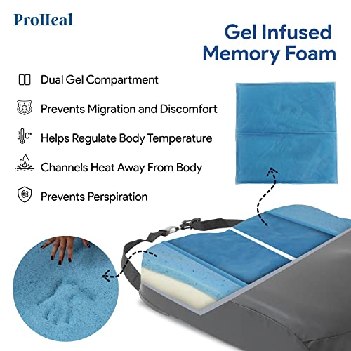 Bariatric Wheelchair Seat Cushion With Gel Infused Memory Foam - 22" X 18" X 3" - Orthopedic, Coccyx, Tailbone Support - High Resilience For Positioning And Stability - Prevents Pressure Sores #TOP3