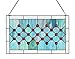 Fine Art Lighting Tiffany-Style Stained Glass Window Panel, 100% Genuine Stained Glass and Cabochon, Handcrafted 73 Pieces, Blue/Green, Size: 19.25
