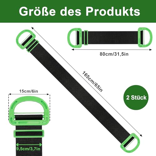 Verstellbare Hebegurte, 2 Stück Schwerlast Tragegurt mit Griffen, Multifunktionaler Umzuggurt, Für Trageboxen, Matratzen, Bürobedarf, Campingausrüstung, für Möbel & Geräte Boxen, Schwarz
