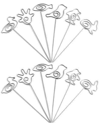 JEXOWIQ Porte Photo,12 Pièces Porte Photo Sur Pied,Memo Metal,Porte Photo Coeur,Tige Coeur,Porte Photo Metal,Tige Photo,Porte Photo Sur Pied,Clip Photo...