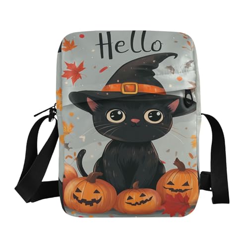 Halloween Cat cute messenger bag Crossbody Bags For Women Cross Over Purse Adjustable Strap for business work