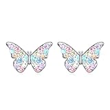Butterfly Stud Earrings for Women,Butterfly Earrings Gifts Jewelry for Girls (Butterfly Colorful)