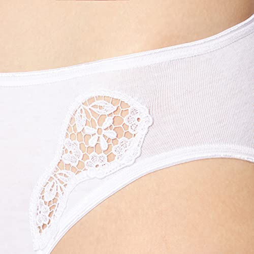 Calida Women's Feminine Sense Hi Waist Brief Panty 21451, White, Xs #TOP2