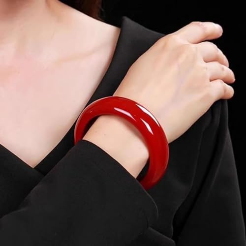 Red Jade Bangle Bracelet, For Women Genuine Ice Agate Widened and Thickened, vintage bracelet women2
