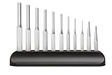 PB Swiss Tools Splintentreiber Satz PB 715 | 100% Swiss Made | 11-teiliges Splinttreiber und Körner Set (1/2/3/4/5/6/7/8/9 mm) mit Tischständer für Profi, Heimwerker, Handwerker