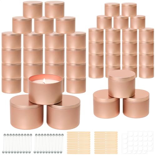 SUPMIND 48 Pack Candle Tins - 24pcs 8oz + 24pcs