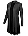 BIADANI Women Long Sleeve Classic Lightweight Open Front Jersey Cardigan, Colmf009_black, X-Large