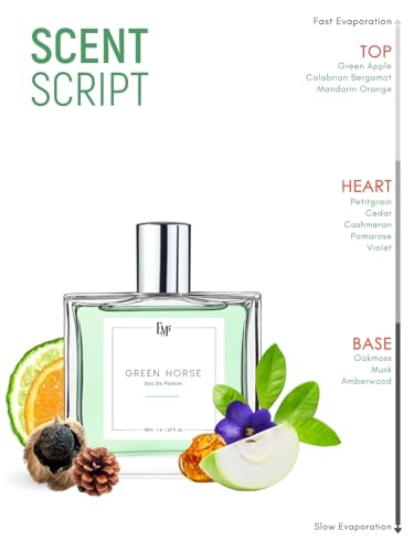 Image of EM5 Green Horse Perfume for Men & Women | Woody Fruity Musky Fresh Aromatic Fragrance | 50 ml Unisex Eau de Parfum Spray | Luxury Gift for Him & Her