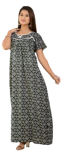 Image of Women's Cotton Solid Maxi Nighty