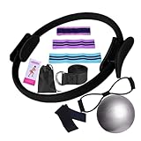 Pilates-Set Für Frauen, 8-teiliges Pilates-Set, 25 cm Yogaball, 5-stufige Beinbänder...