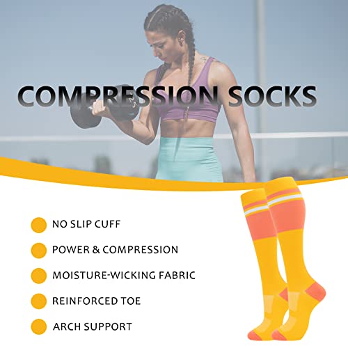 Image of fenglaoda Compression Socks for Women Men 3 Pairs Graduated Compression Support Circulation Socks for Nurses