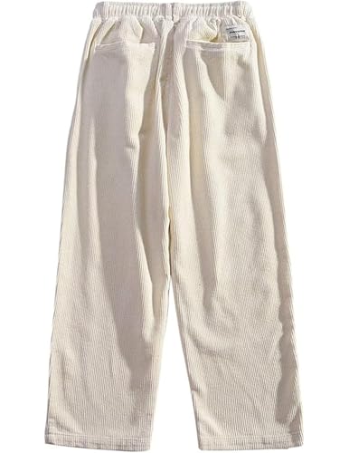 Aelfric Eden Mens Corduroy Vintage Cargo Sweatpants Long Solid Elastic Waist Casual Pants Hip Hop Wide Leg Streetwear Pants4