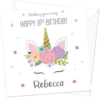 Unicorn Personalised Birthday Card - Special Card for Girls - Daughter, Sister, Granddaughter, Niece - 3rd, 4th, 5th, 6th, 7th, 8th, 9th, 10th
