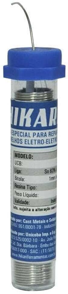 Solda de Estanho 1.0MM 63X37 HS-63 22G Hikari