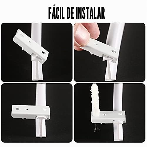 Miniatura 3 de Riel De Cortina Flexible De Techo Curvado, Soporte Flexible, Ventana Suave Para Riel De Cortina Con Ganchos De Metal, Cortinas De Cama, Separación De Habitación Blanco, 5 M