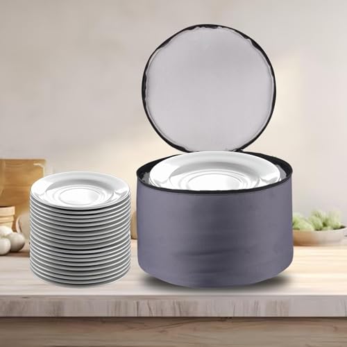 Image of Storage Plate Containers Hard Shell, 12 inch Plate Storage Containers Rack Box for Dishes, Stackable Moving Dinnerware Storage Bag Case Cover for Kitchen. (Multi Colors)