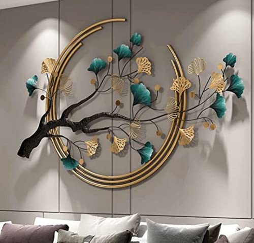 Image of SNS DECOR Ginkgo Tree Leaf Metal Wall Art Decorations | Modern Luxury Metal Wall Nature Art Decor, | Perfect 3D Wall Sculpture For Living Room, Restaurant, Hotel & Office